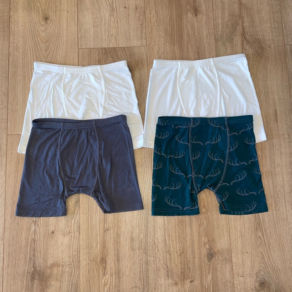 Boys Boxer Briefs Set - White, Gray, and deer antler prints